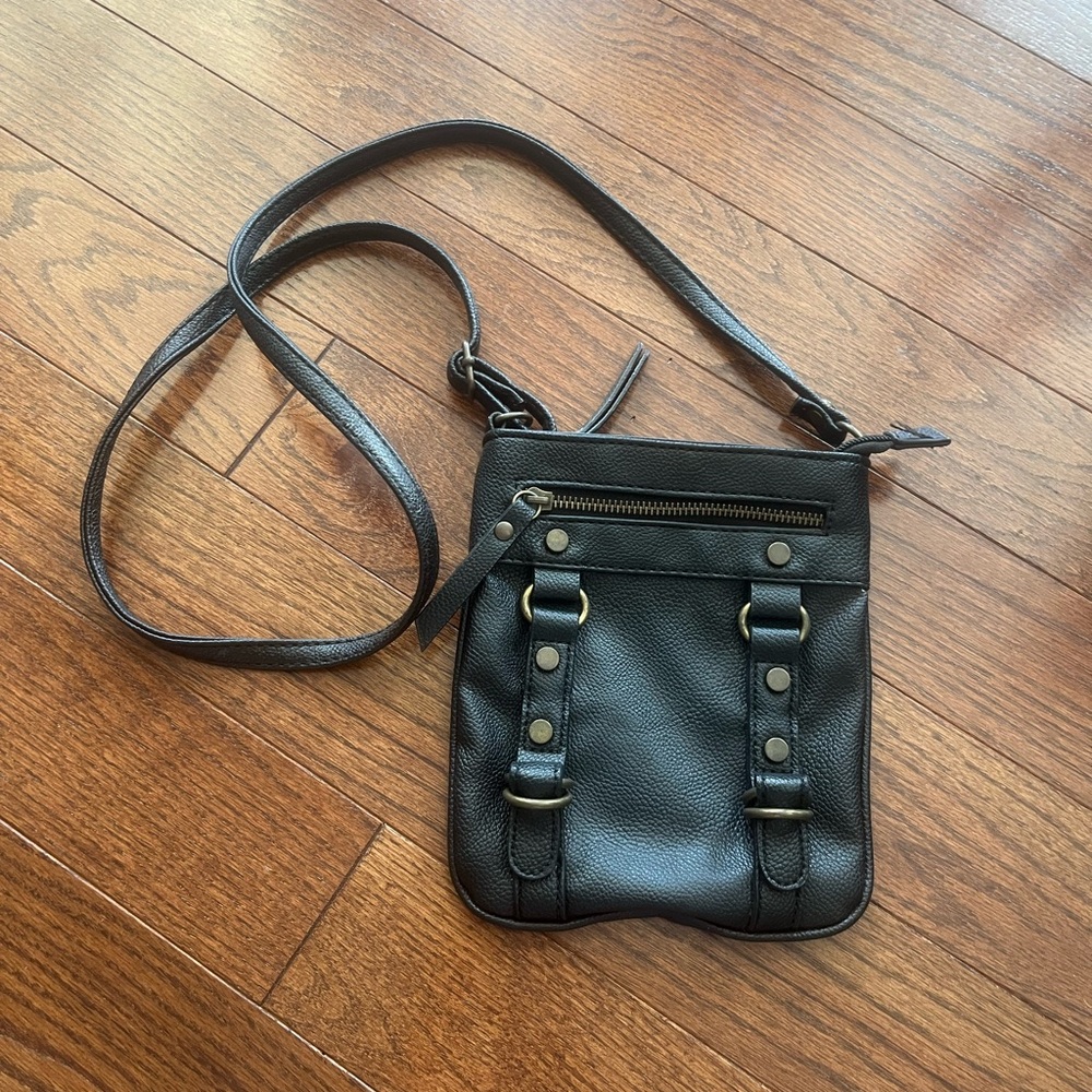Charming Charlie Black and White Striped Interior Bag